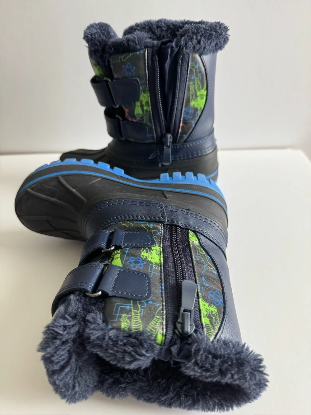 Kids Navy Blue Astronaut Winter Boots